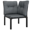 vidaXL Gartenlounge-Set 4-tlg. Schwarz Grau Poly Rattan Bild 3