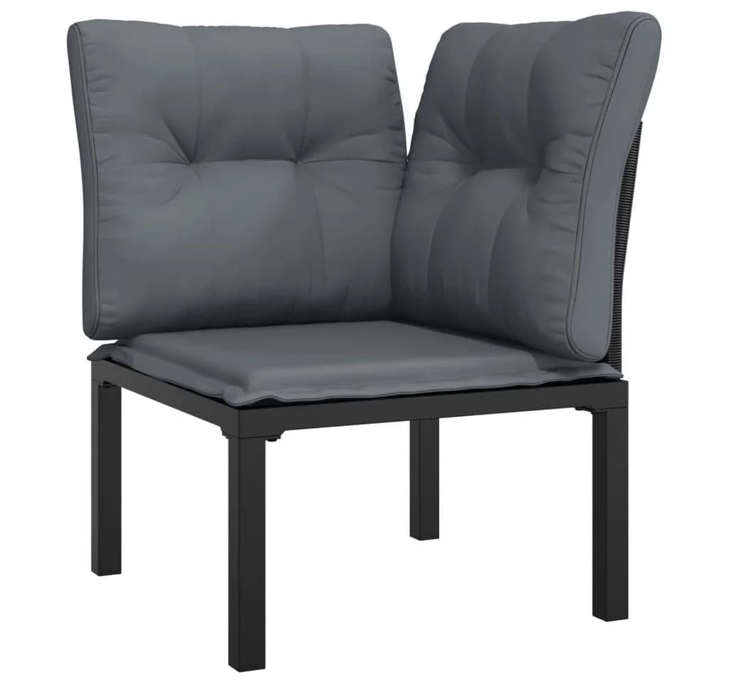 vidaXL Gartenlounge-Set 4-tlg. Schwarz Grau Poly Rattan - Bild 3