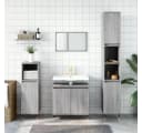 vidaXL Badezimmer-Set 3-tlg. Grau Holzwerkstoff Bild 1