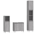 vidaXL Badezimmer-Set 3-tlg. Grau Holzwerkstoff Bild 2
