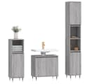 vidaXL Badezimmer-Set 3-tlg. Grau Holzwerkstoff Bild 3