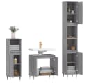 vidaXL Badezimmer-Set 3-tlg. Grau Holzwerkstoff Bild 4
