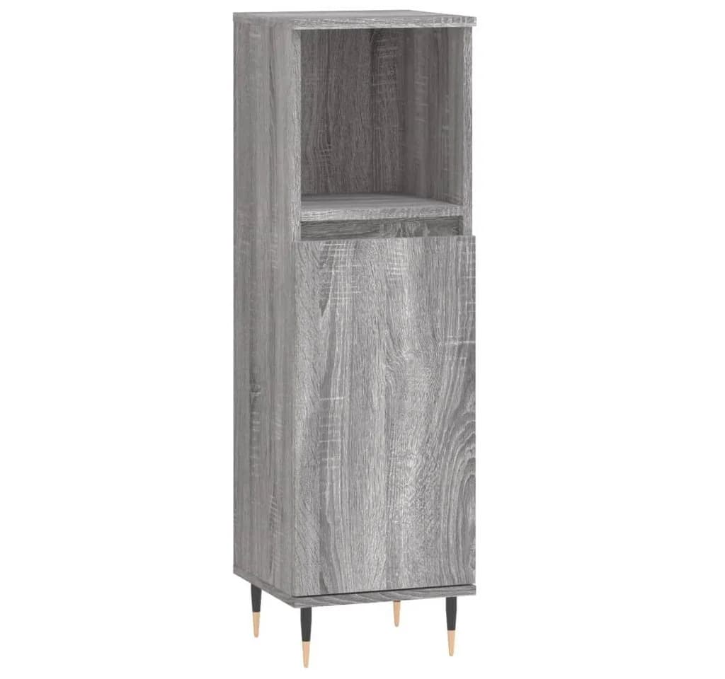 vidaXL Badezimmer-Set 3-tlg. Grau Holzwerkstoff - Bild 5