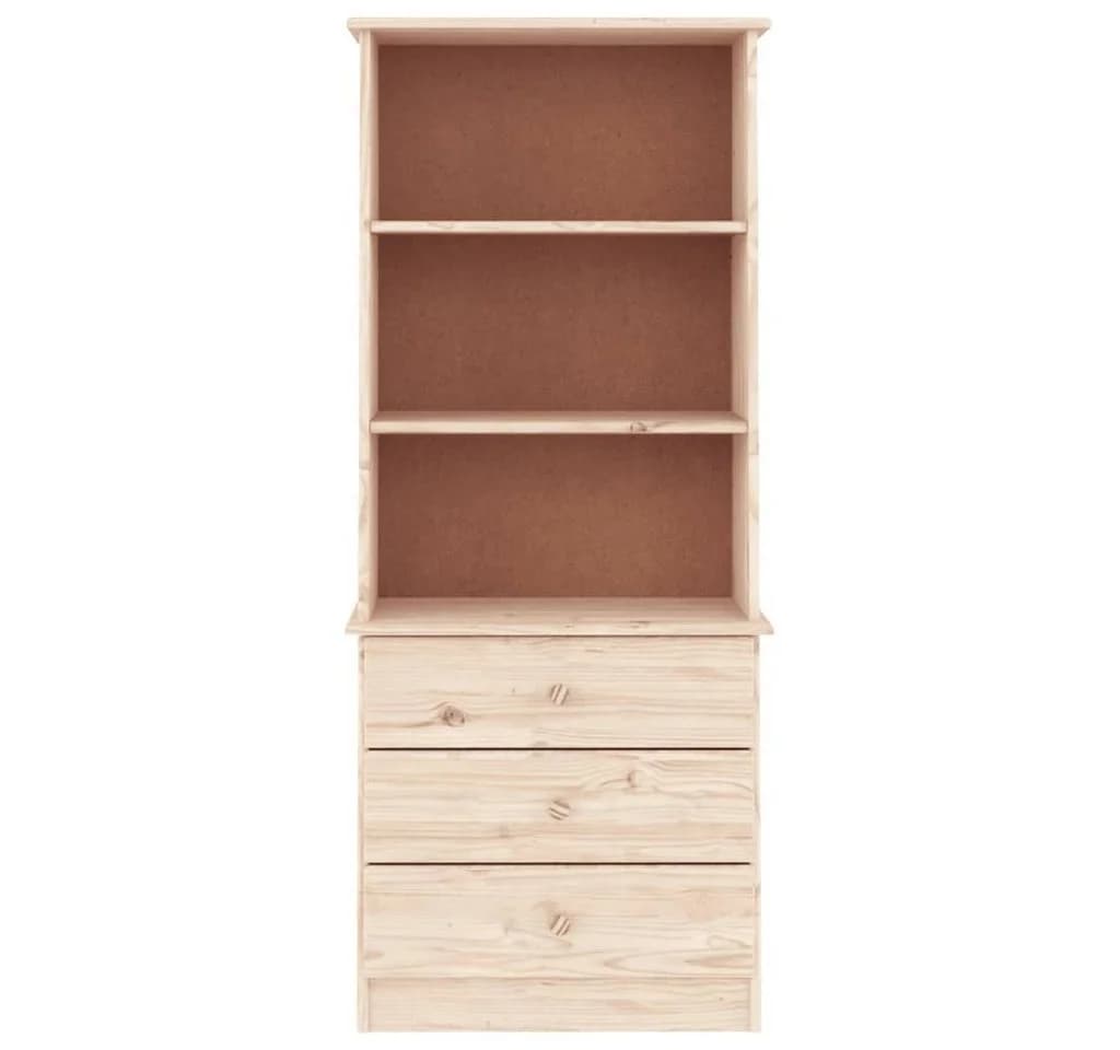 vidaXL Bücherregal ALTA mit Schubladen Massivholz Kiefer unbehandelt - Bild 3