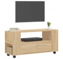 vidaXL TV-Schrank Sonoma-Eiche Holzwerkstoff mit Rollen Bild 3
