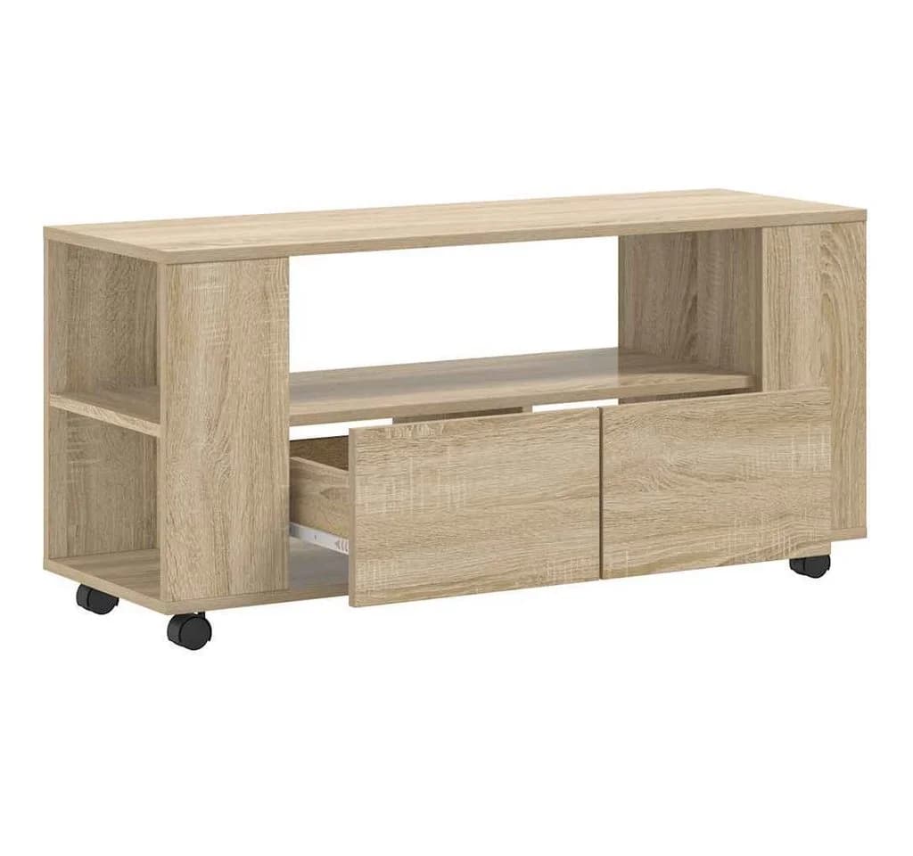 vidaXL TV-Schrank Sonoma-Eiche Holzwerkstoff mit Rollen - Bild 4