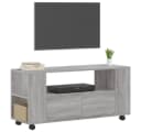 vidaXL TV-Schrank Grau Sonoma Holzwerkstoff mit Rollen Bild 3