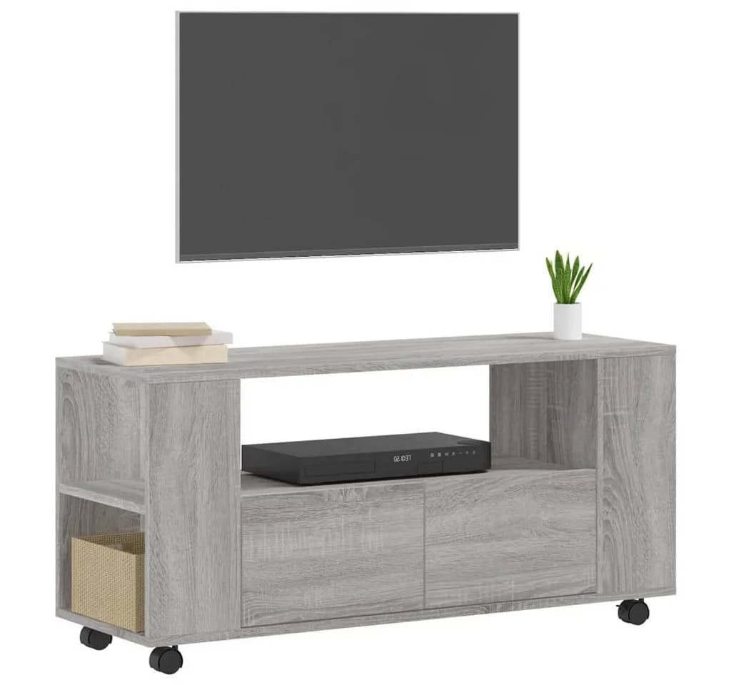 vidaXL TV-Schrank Grau Sonoma Holzwerkstoff mit Rollen - Bild 3