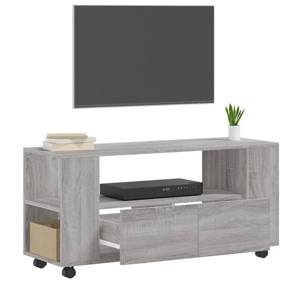 vidaXL TV-Schrank Grau Sonoma Holzwerkstoff mit Rollen - Bild 4