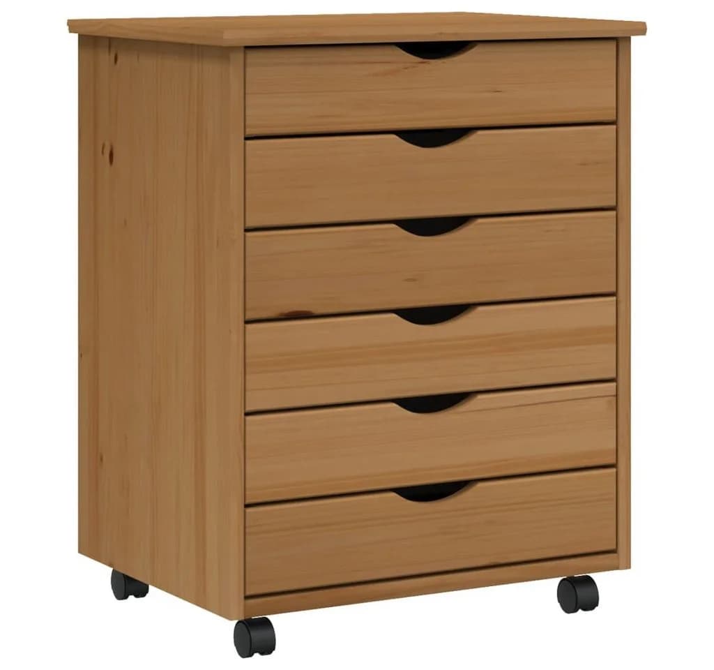 vidaXL Rollcontainer MOSS Honigbraun 6 Schubladen Massivholz Kiefer - Bild 2