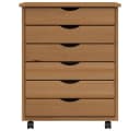 vidaXL Rollcontainer MOSS Honigbraun 6 Schubladen Massivholz Kiefer Bild 4