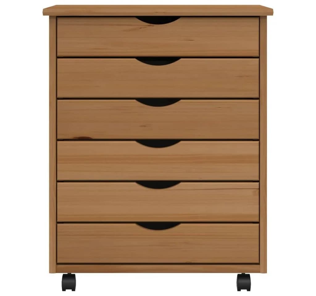 vidaXL Rollcontainer MOSS Honigbraun 6 Schubladen Massivholz Kiefer - Bild 4