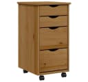 vidaXL Aktenschrank Rollschrank mit Schubladen MOSS Honigbraun Massivholz Kiefer Bild 2