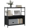 vidaXL Bücherregal Schwarz Industrie-Stil Holzwerkstoff & Eisen Bild 3