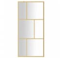 vidaXL Duschwand Begehbar ESG Glas Golden 3-Flügel Bild 3