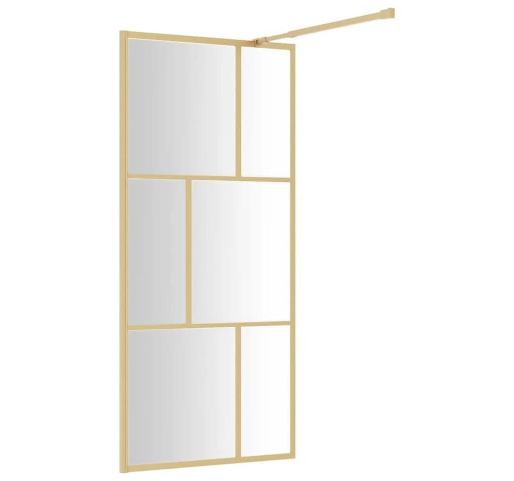 vidaXL Duschwand Begehbar ESG Glas Golden 3-Flügel - Bild 4