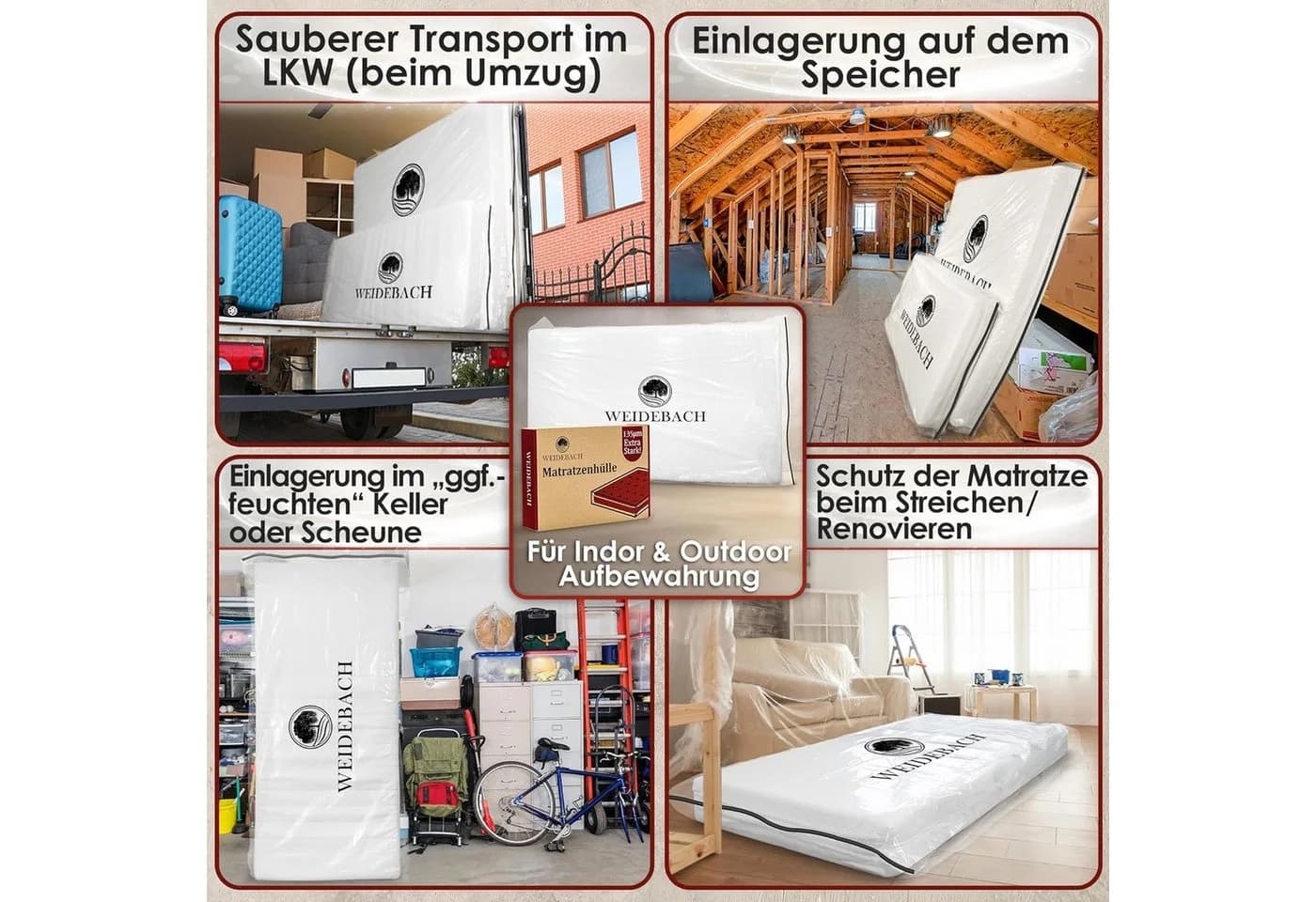 WEIDEBACH Matratzenschoner Twinbett wasserdicht mit Reißverschluss - Bild 4