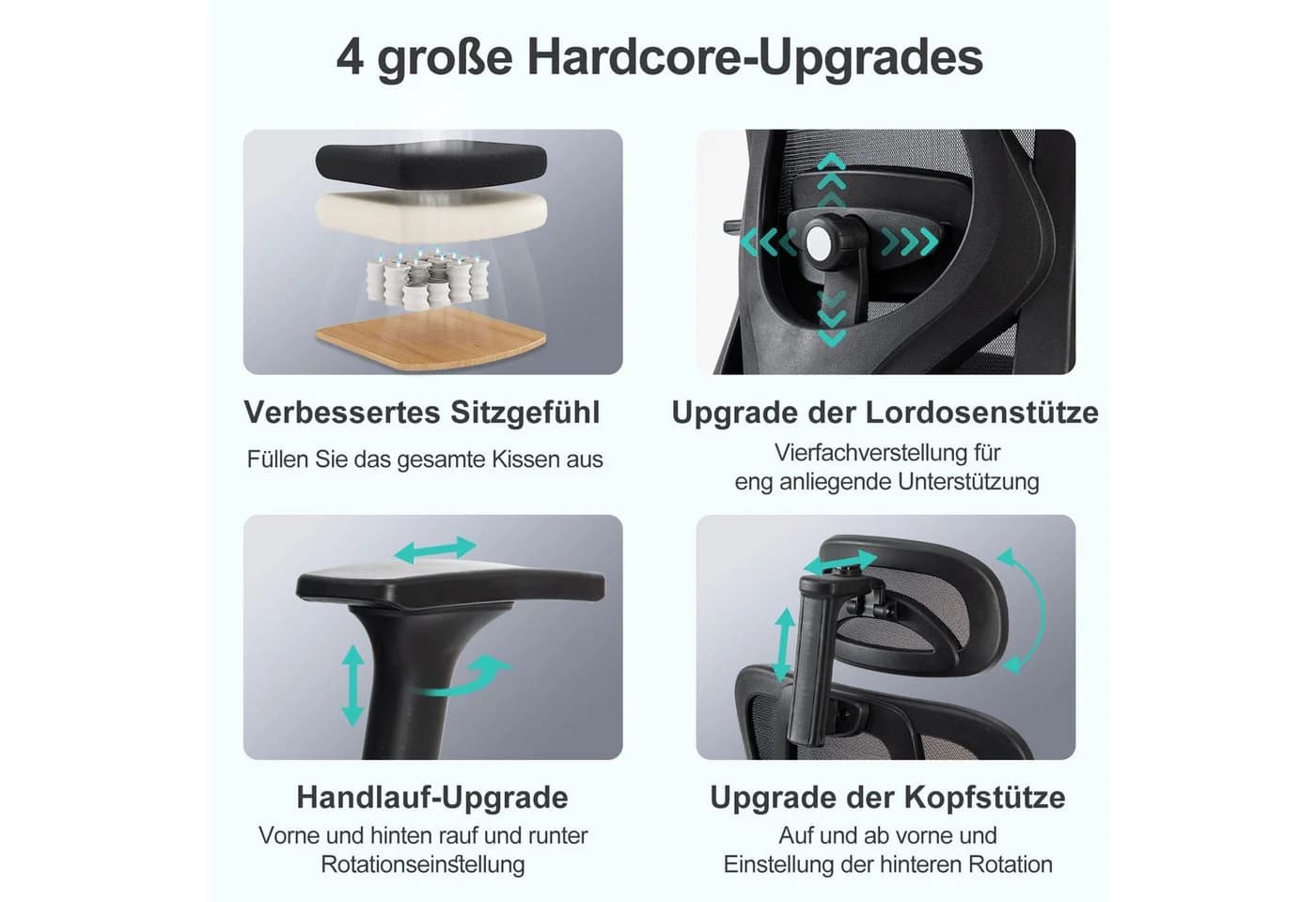 FOXSPORT Ergonomischer Bürostuhl mit Wippfunktion & Netzrücken