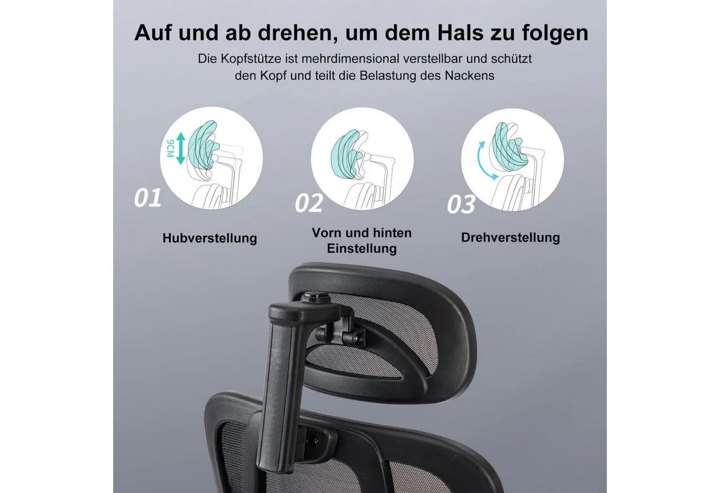 FOXSPORT Ergonomischer Bürostuhl mit Wippfunktion & Netzrücken - Bild 3