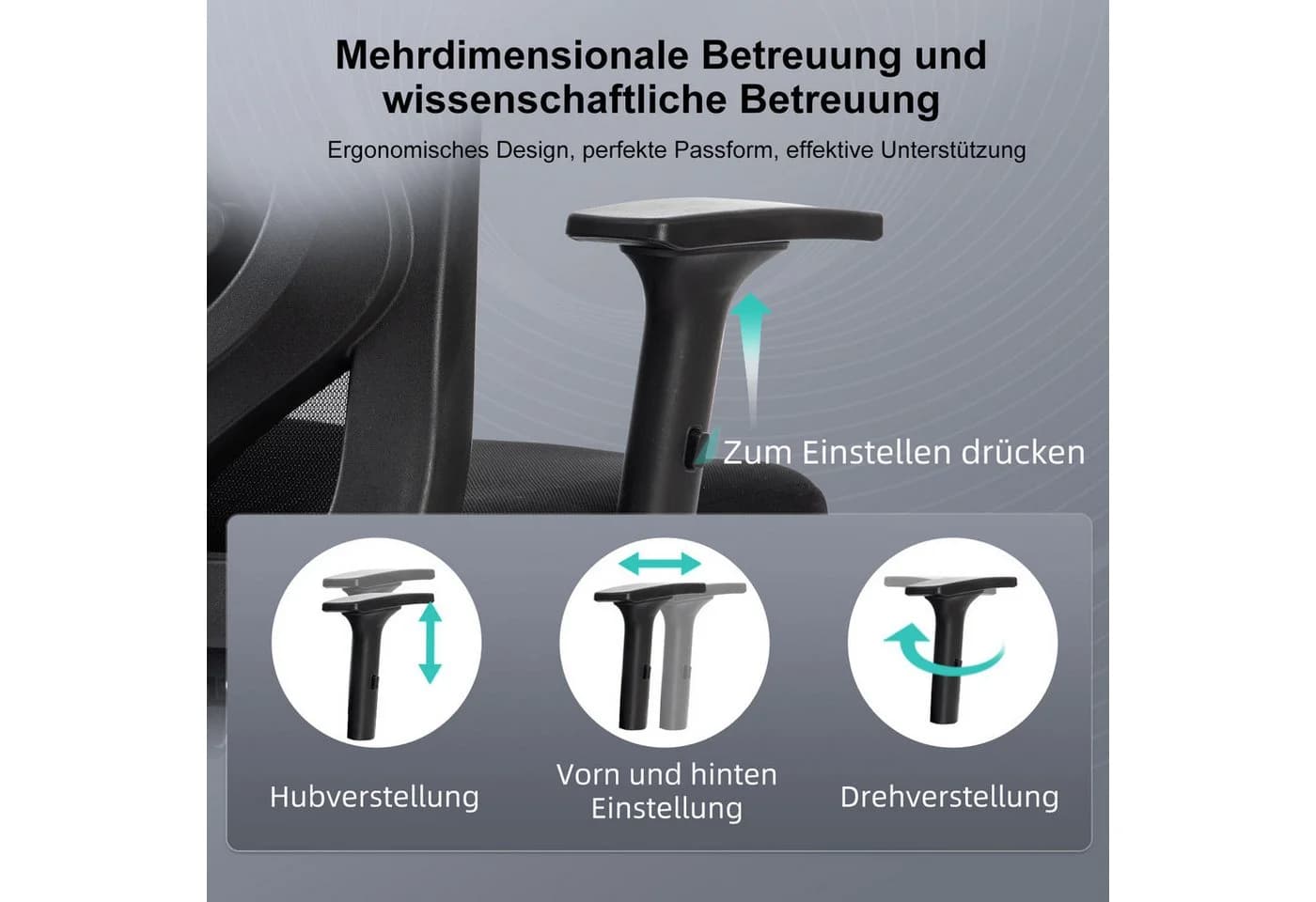 FOXSPORT Ergonomischer Bürostuhl mit Wippfunktion & Netzrücken - Bild 4