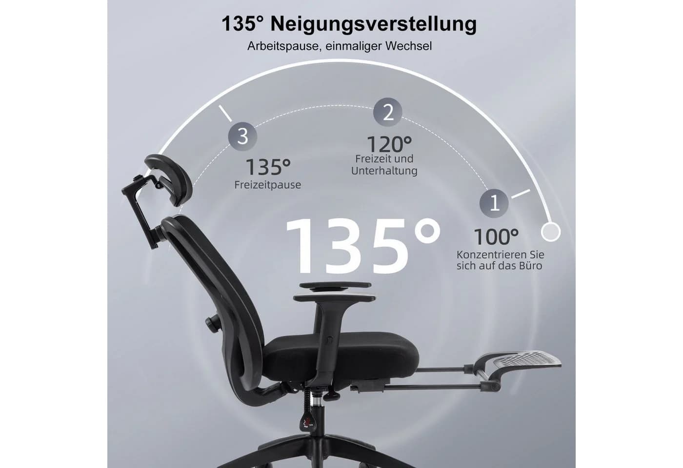 FOXSPORT Ergonomischer Bürostuhl mit Wippfunktion & Netzrücken - Bild 5