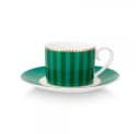 PiP Studio Espressotasse mit Untertasse Emerald Grün Love Birds Stripes Bild 2