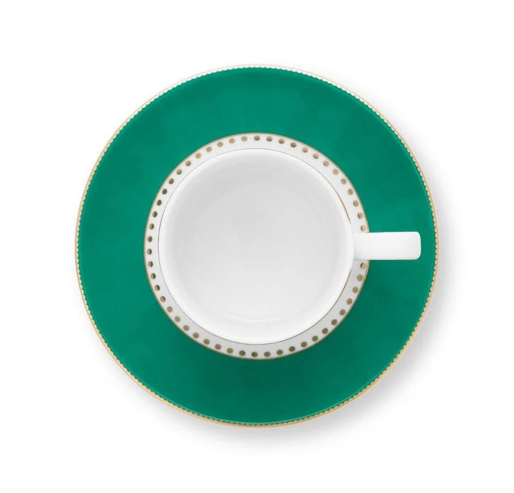 PiP Studio Espressotasse mit Untertasse Emerald Grün Love Birds Stripes - Bild 5
