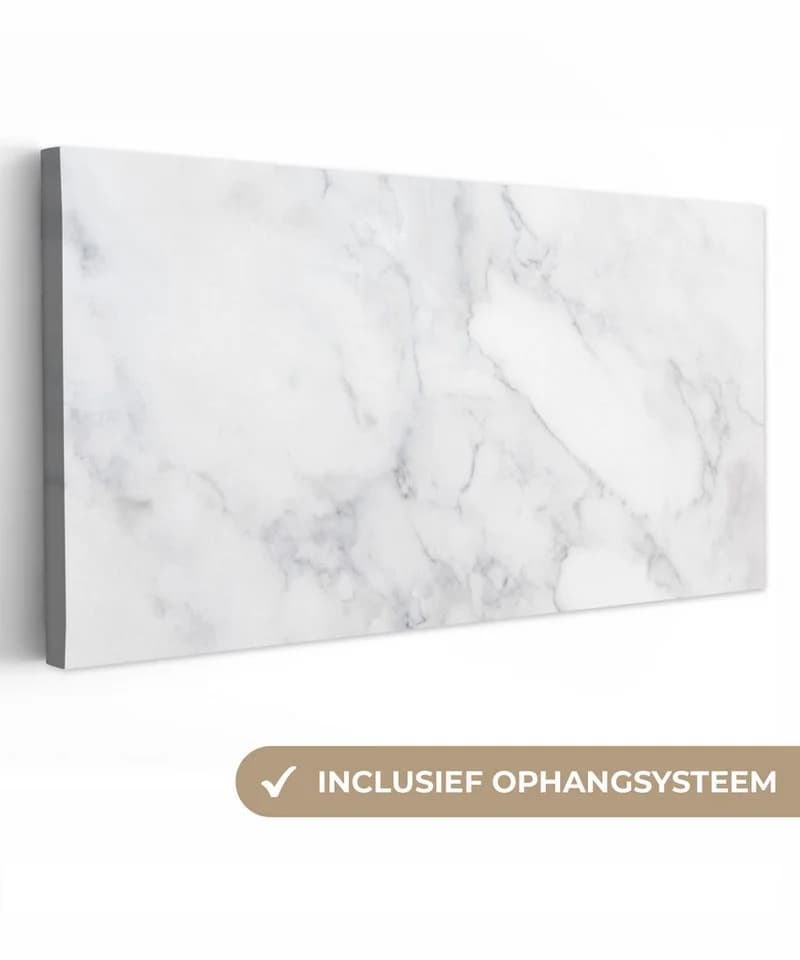 OneMillionCanvasses® Leinwandbild Marmor Grau/Weiß Panorama - Bild 2