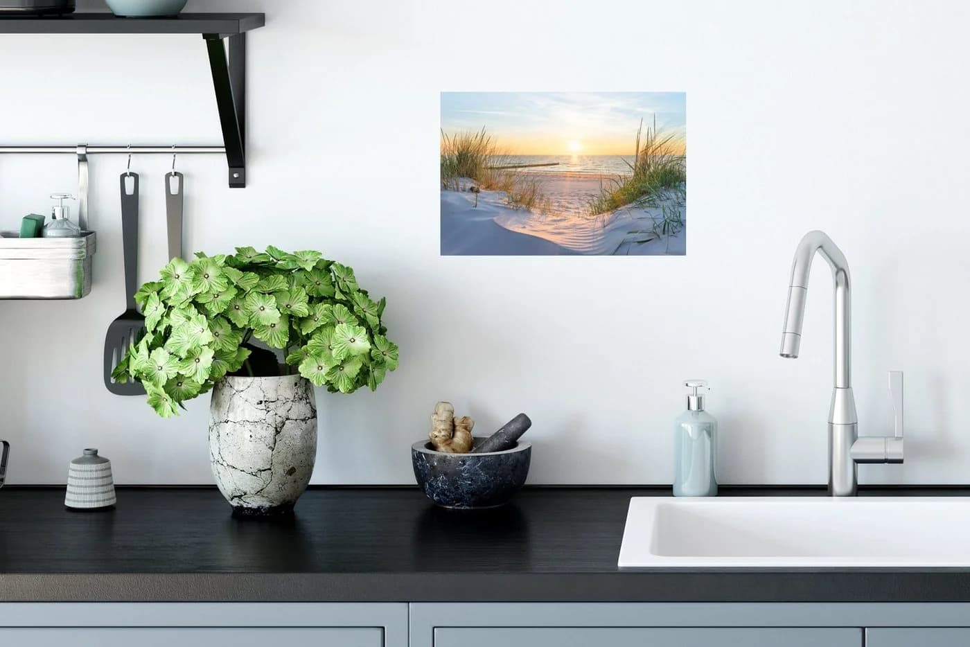 MuchoWow Wandsticker Strand - Sonne - Düne - Gras - Sand - Horizont (1 St) - Bild 3