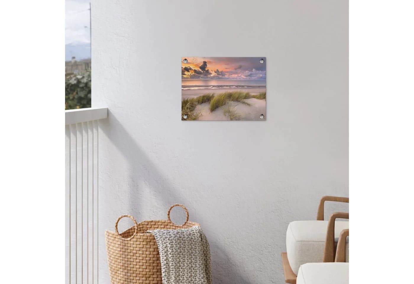 OnlyWow Gartenposter Sonnenuntergang Strand PVC