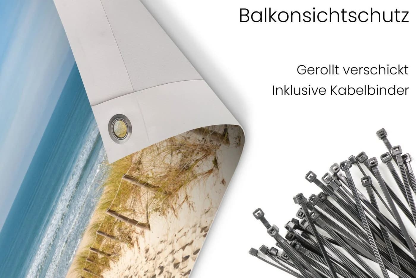 MuchoWow Balkonsichtschutz Strand Design PVC Windschutz - Bild 5
