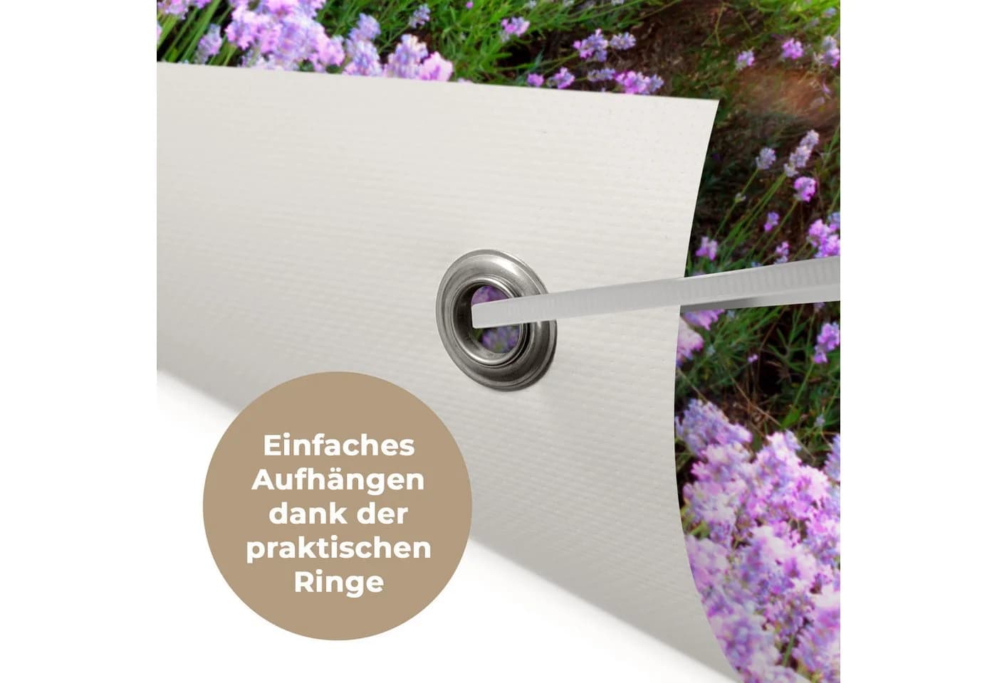 OnlyWow Gartenposter Lavendel Lila Blumen PVC Wetterfest - Bild 5