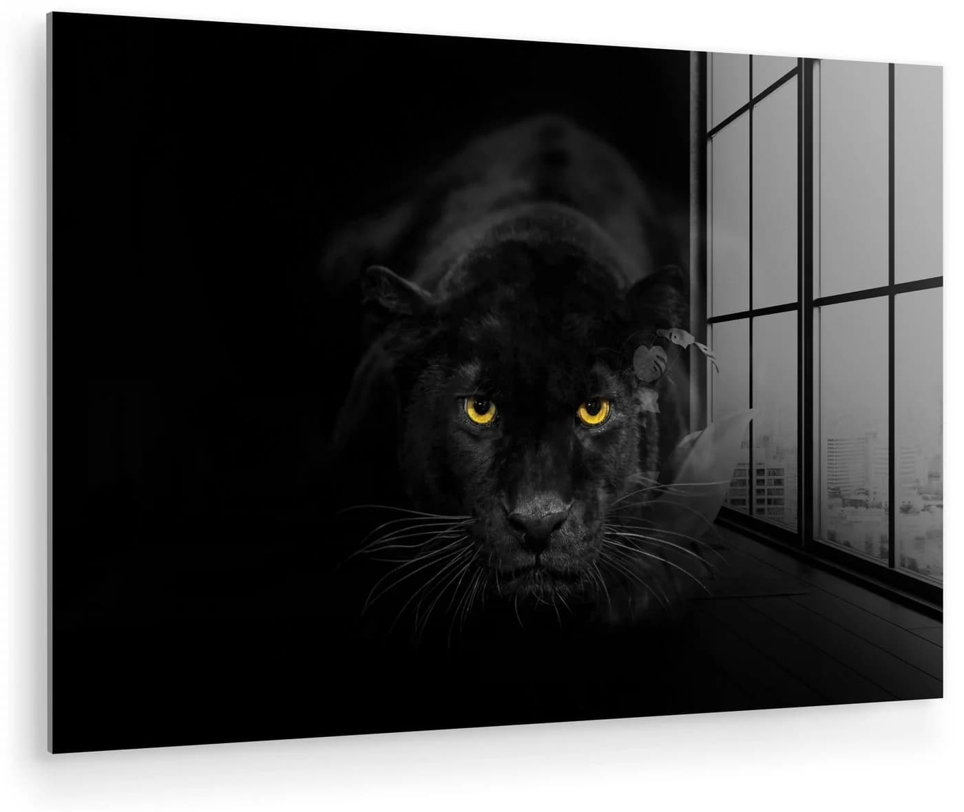 MuchoWow Acrylglasbild Panther Schwarz Orange - Bild 2