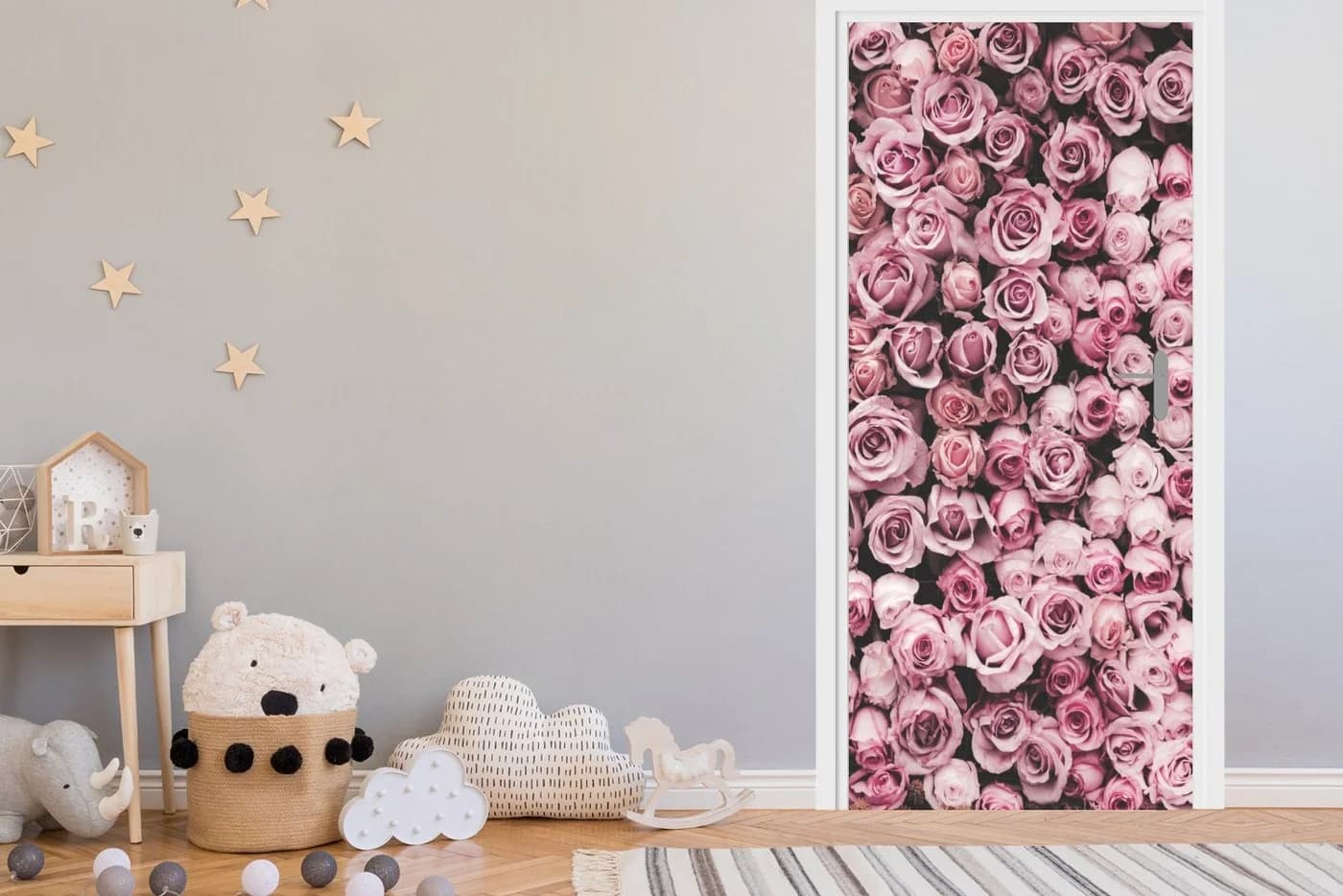 MuchoWow Türtapete Rosa Rosen Selbstklebend - Bild 3