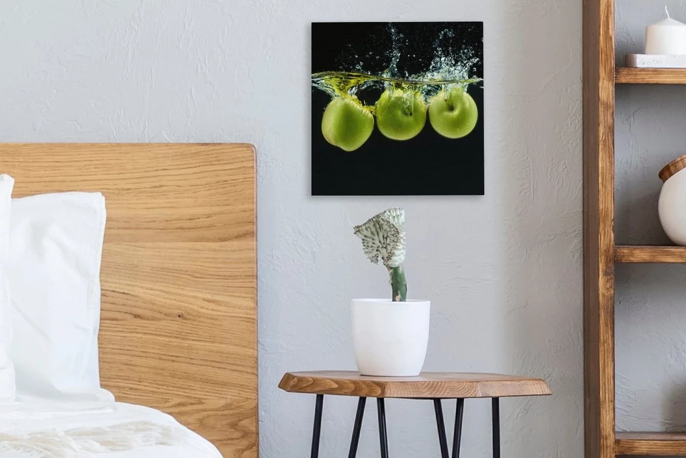 OneMillionCanvasses® Leinwandbild Äpfel Grün Schwarz 20x20 cm - Bild 4