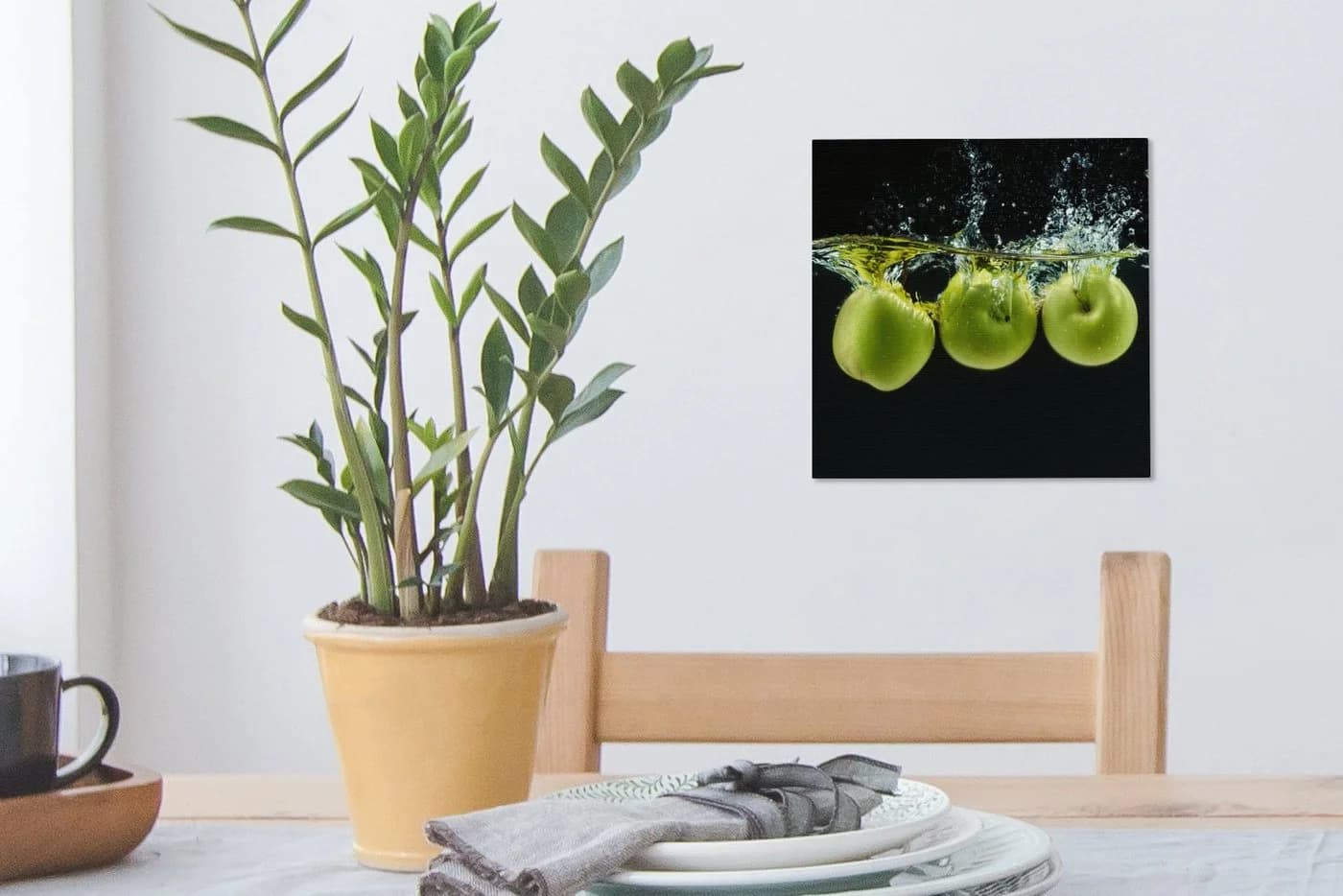 OneMillionCanvasses® Leinwandbild Äpfel Grün Schwarz 20x20 cm - Bild 5