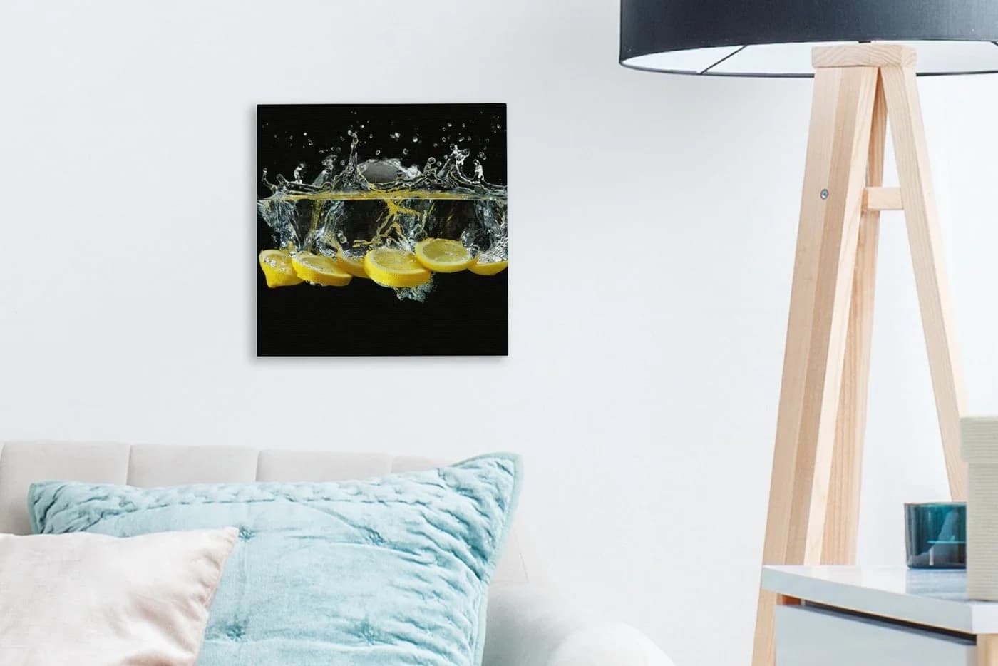 OneMillionCanvasses® Leinwandbild Zitrone Gelb 20x20 cm - Bild 3