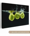 OneMillionCanvasses® Leinwandbild Äpfel Schwarz Grün 30x20 cm Bild 2