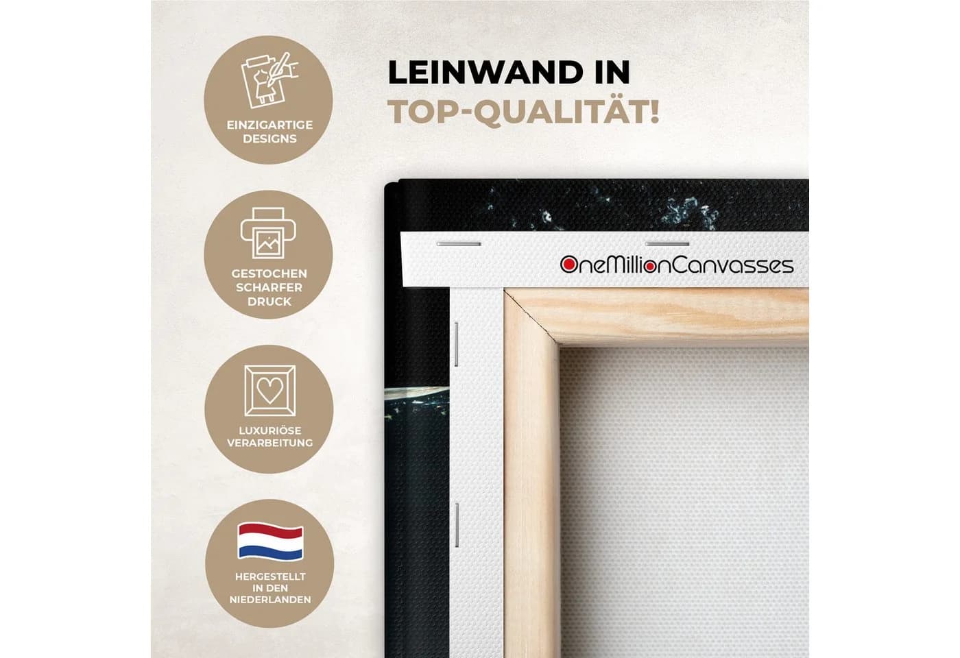 OneMillionCanvasses® Leinwandbild Äpfel Schwarz Grün 30x20 cm - Bild 3