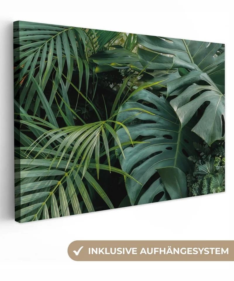 OneMillionCanvasses® Leinwandbild Tropische Blätter Grün - Bild 2