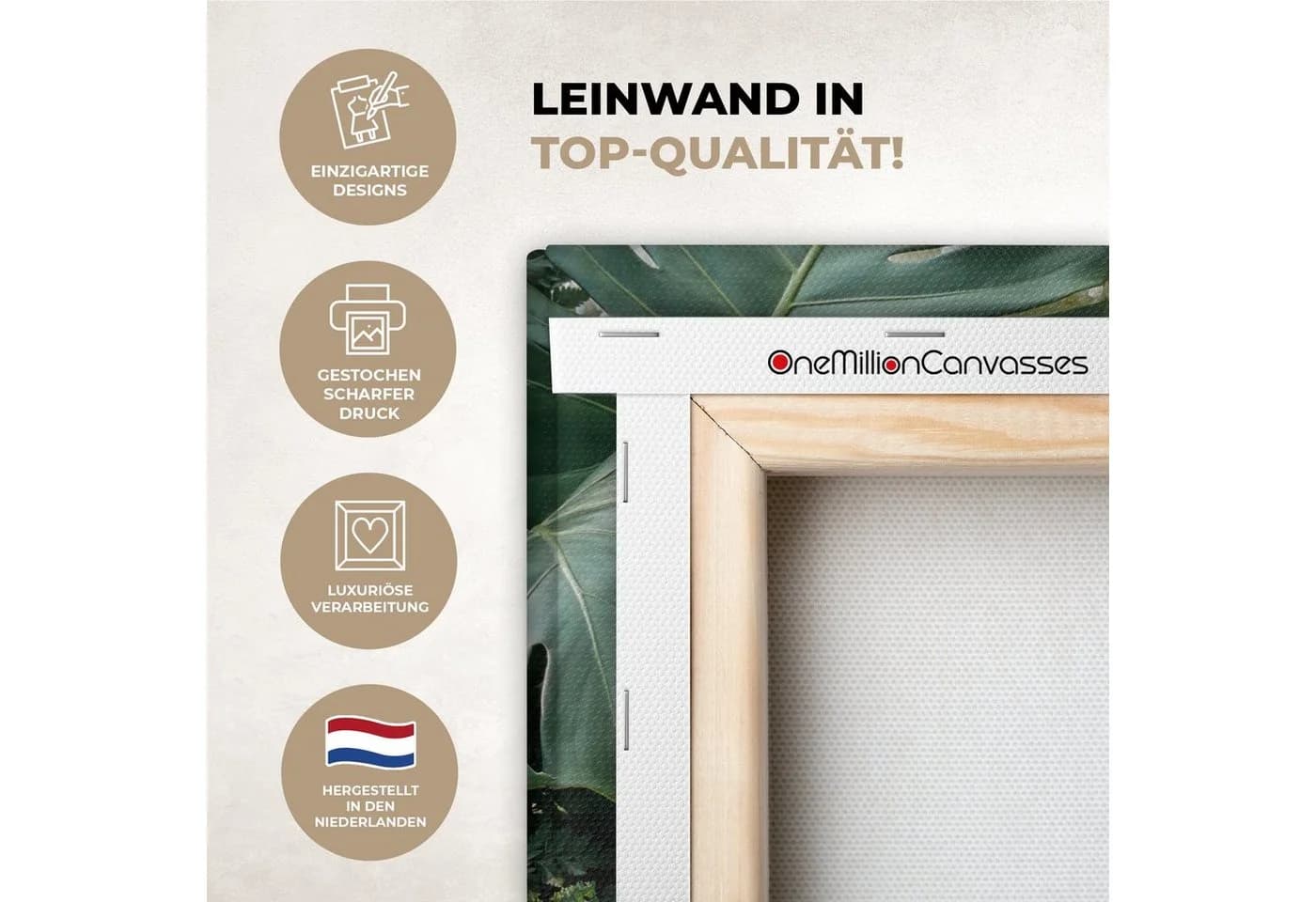 OneMillionCanvasses® Leinwandbild Tropische Blätter Grün - Bild 3