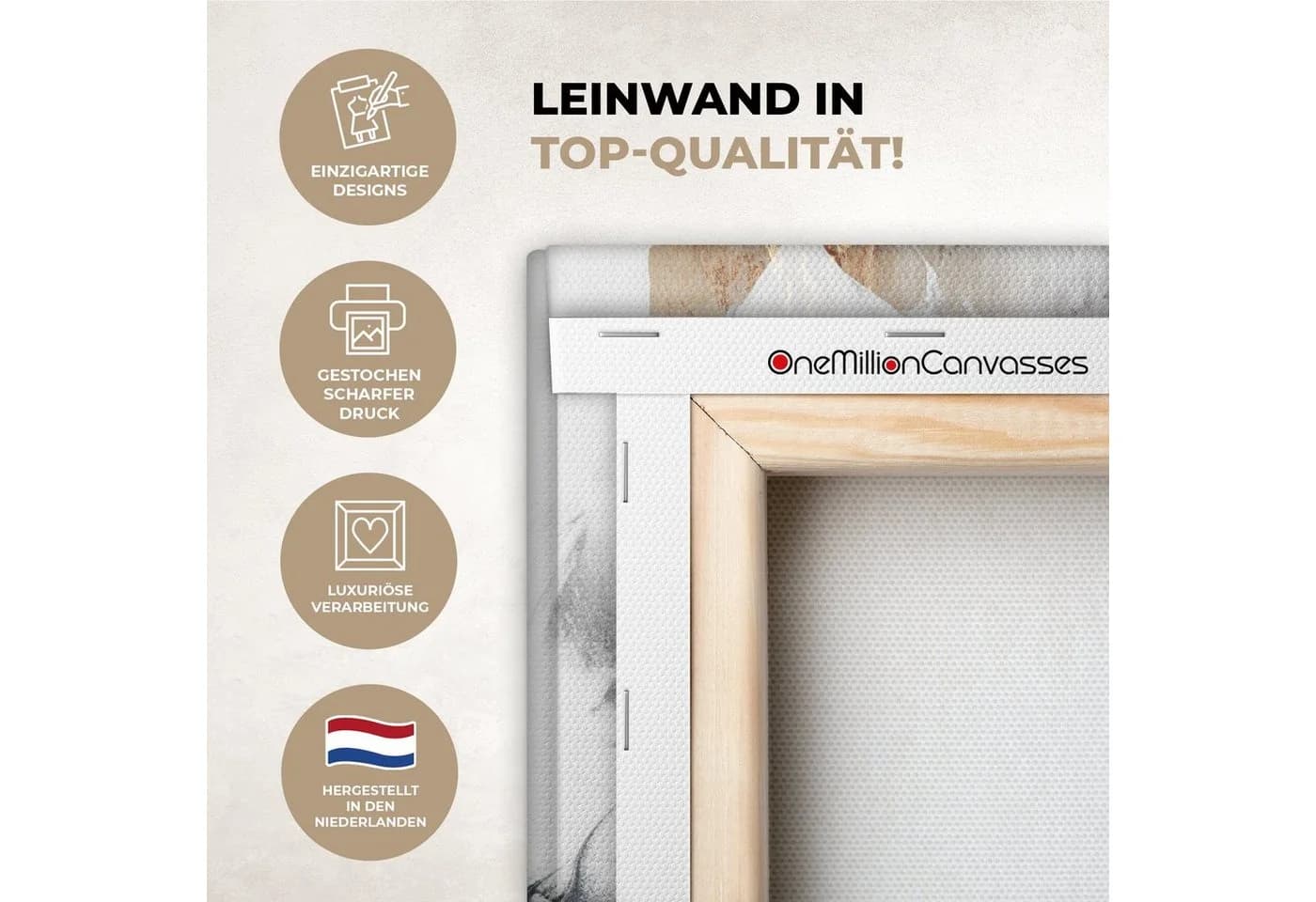 OneMillionCanvasses® Leinwandbild Abstrakt Gold Luxe Design Fotodruck 20x30 cm - Bild 3