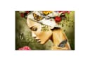 MuchoWow Poster Frau mit Kopftuch und bunten Blumen Bild 2