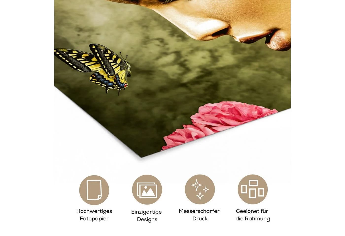MuchoWow Poster Frau mit Kopftuch und bunten Blumen - Bild 3