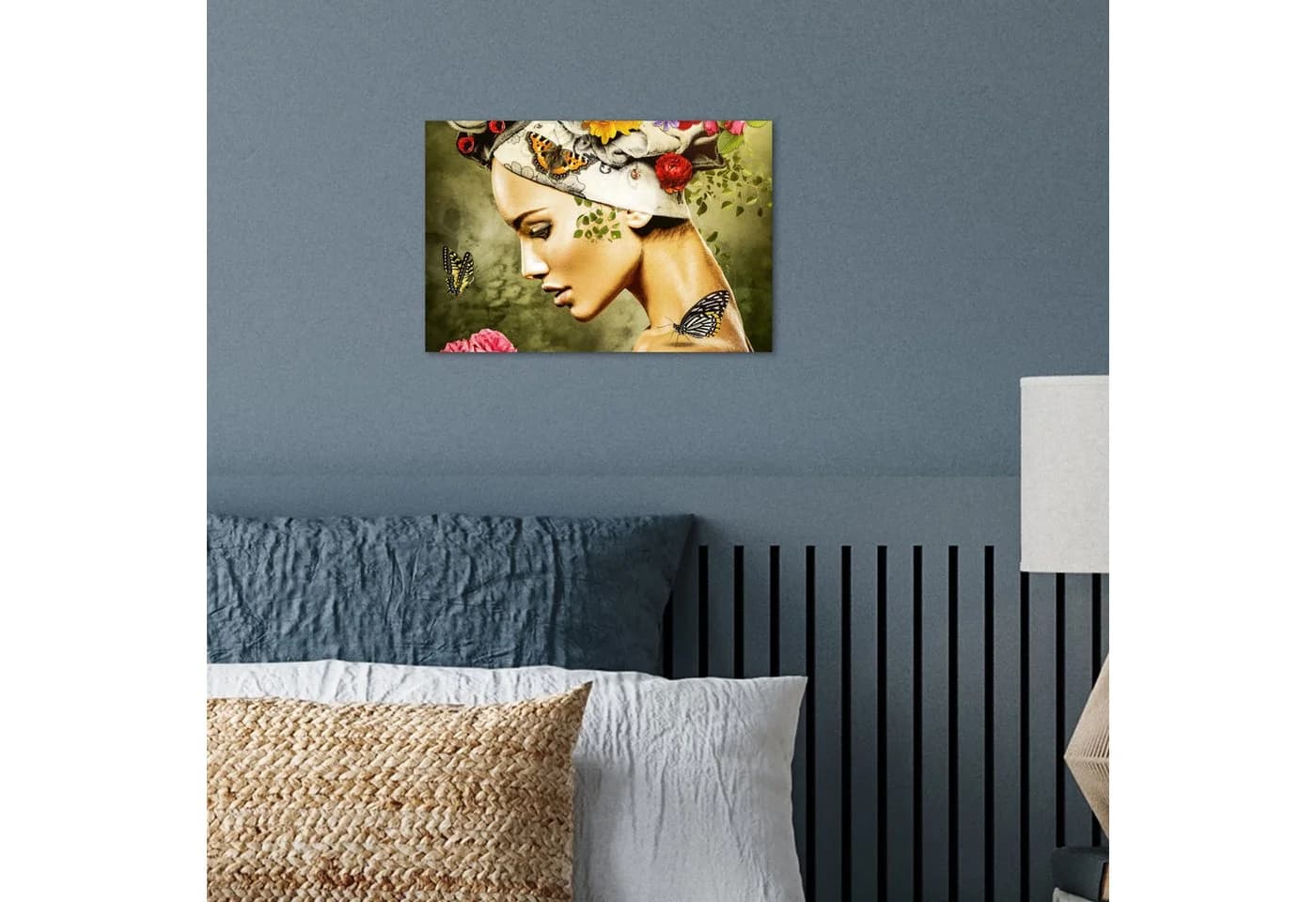 MuchoWow Poster Frau mit Kopftuch und bunten Blumen - Bild 4