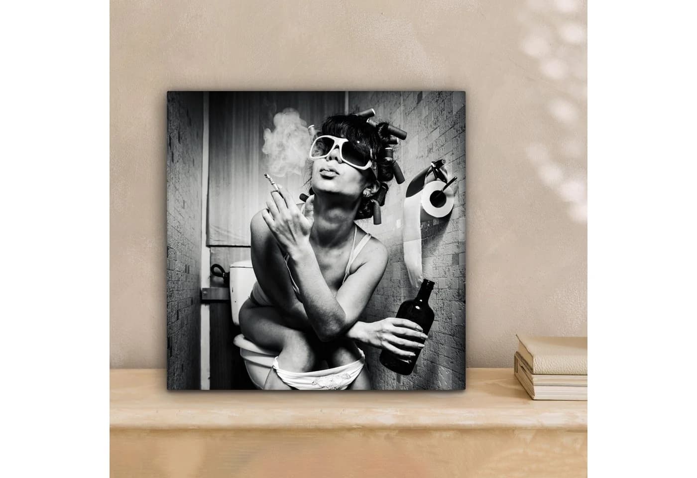 OneMillionCanvasses® Leinwandbild Frau Vintage Retro Wandbild 20x20 cm