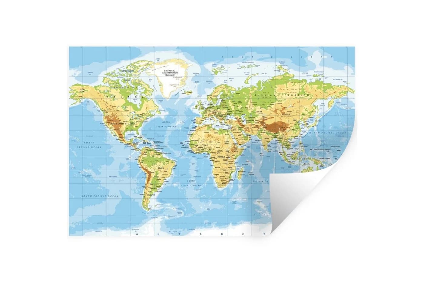 MuchoWow Wandsticker Weltkarte Blau Selbstklebend - Bild 2