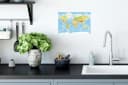 MuchoWow Wandsticker Weltkarte Blau Selbstklebend Bild 3
