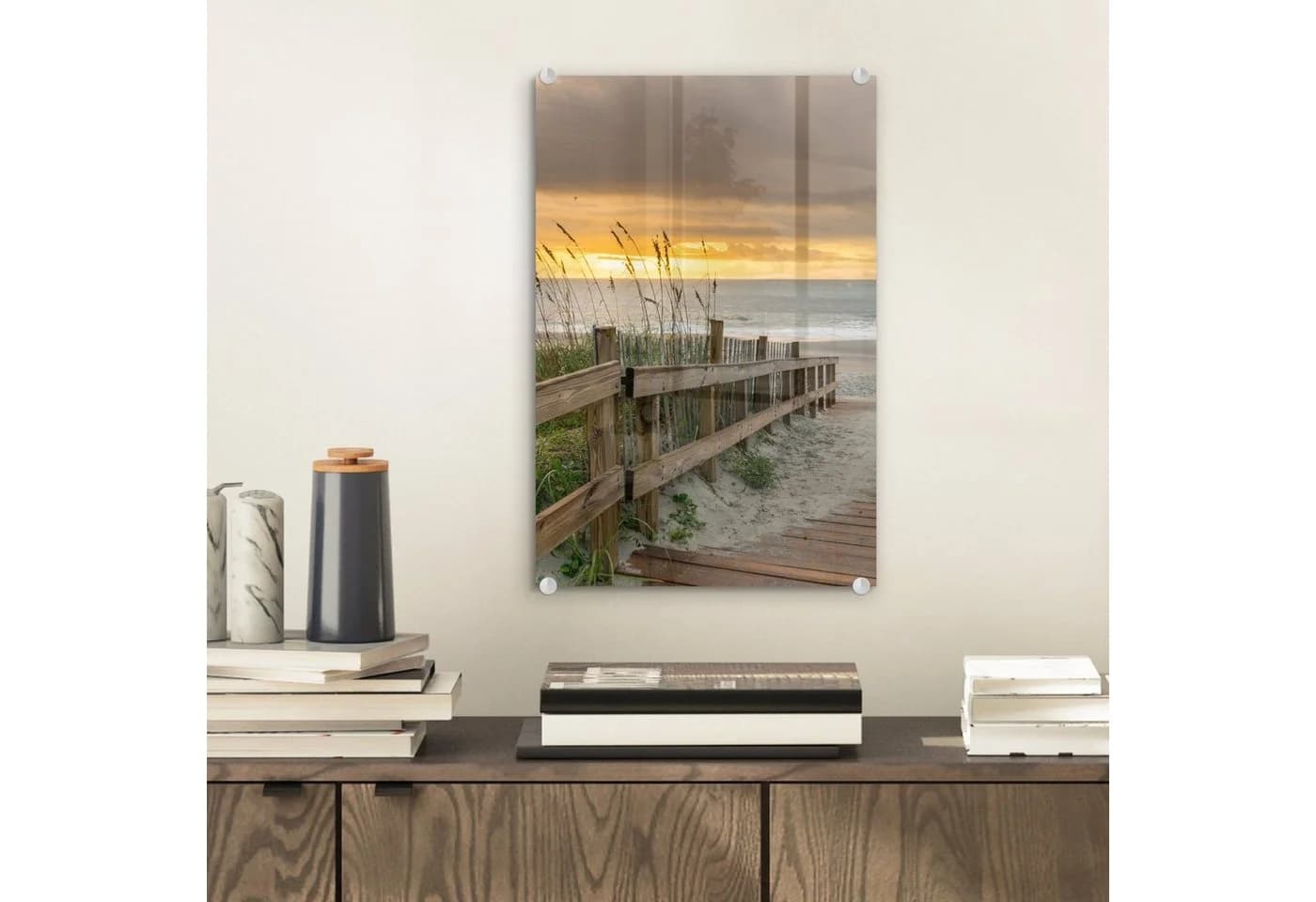 MuchoWow Acrylglasbild Strand - Meer - Düne - Weg, 20x30 cm