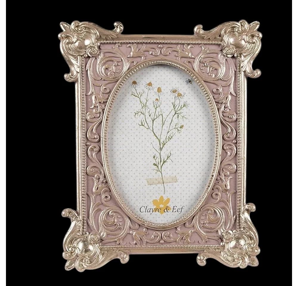 Clayre & Eef Bilderrahmen Barock Pastell Silber Rosa 10x15 - Bild 3